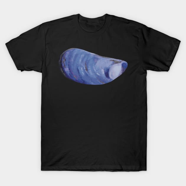 Blue Mussel Shell T-Shirt by Griffelkinn